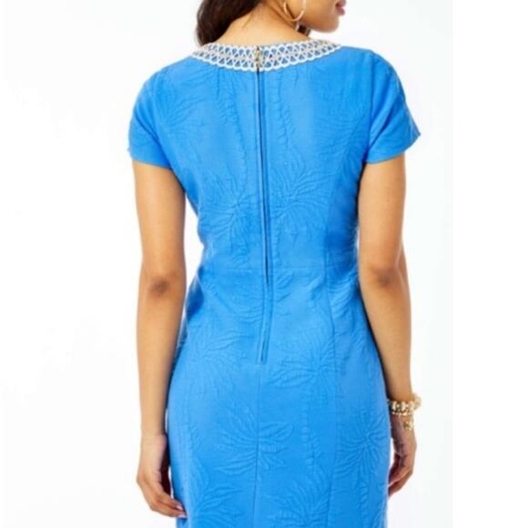NWT Lilly Pulitzer $228  ARIE STRETCH SHIFT Palm Paradise Bennet Blue Dress - Picture 2 of 7